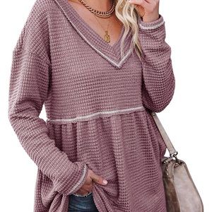 Loose Long Sleeve Pullover Sweater- Small